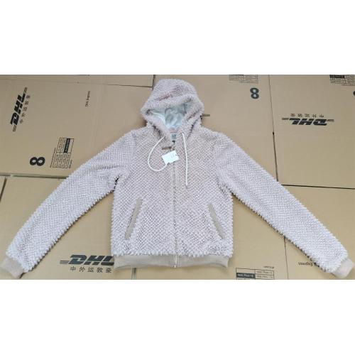 Lady's Fashion Fake Fur Hoodies  With Pocket