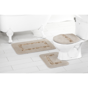 Luxury 3-Piece Bath Foot Mats Set - Anti-Slip & Absorbent