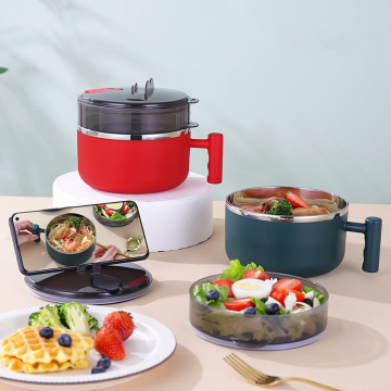 Tasse de nouilles instantanées avec couvercle en instant