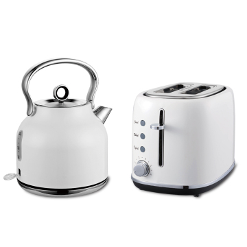 White Competitive Price Breakfast Collection Electric Kettle and Toaster Set
