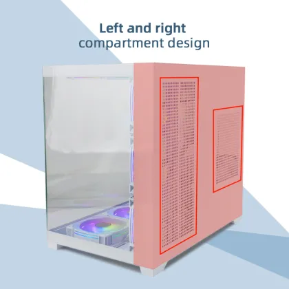 Choiyan Mid Tower Gaming PC Cases with RGB Fans and Front Panel Glass