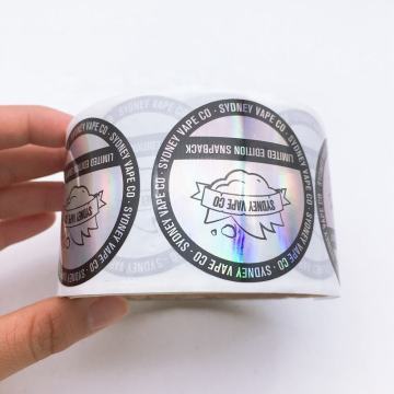 Pegatina de etiqueta de sombrero de holograma de papel personalizado