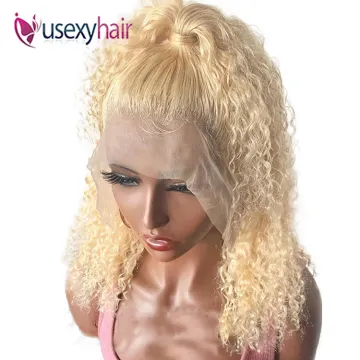 Blonde virgin hair lace frontal 613 wigs transparent hd lace front bob wigs human hair blonde curly wigs for black women