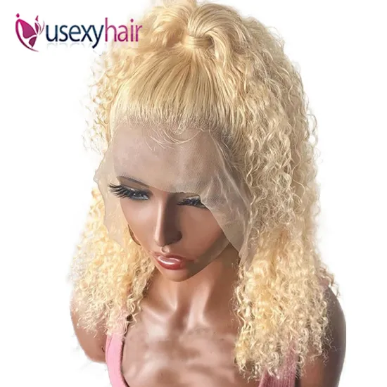 Blonde virgin hair lace frontal 613 wigs transparent hd lace front bob wigs human hair blonde curly wigs for black women