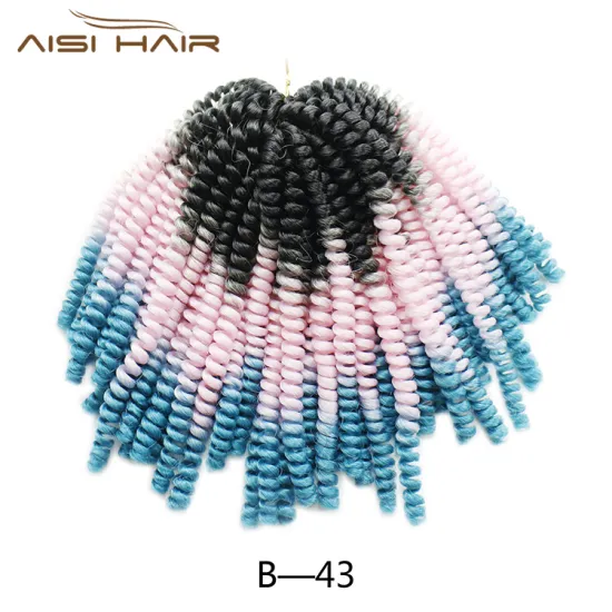 Aisi Hair Fluffy Spring Twist Hair Extensions Ombre 8 Inch Crochet Braids Synthetic Braiding Hair for Black Women