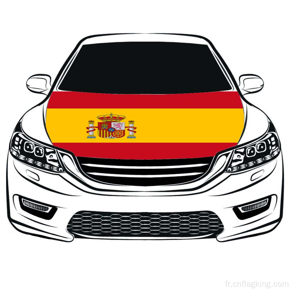 La coupe du monde 100*150 cm drapeau de l&#39;espagne drapeau de capot de voiture tissu hautement élastique