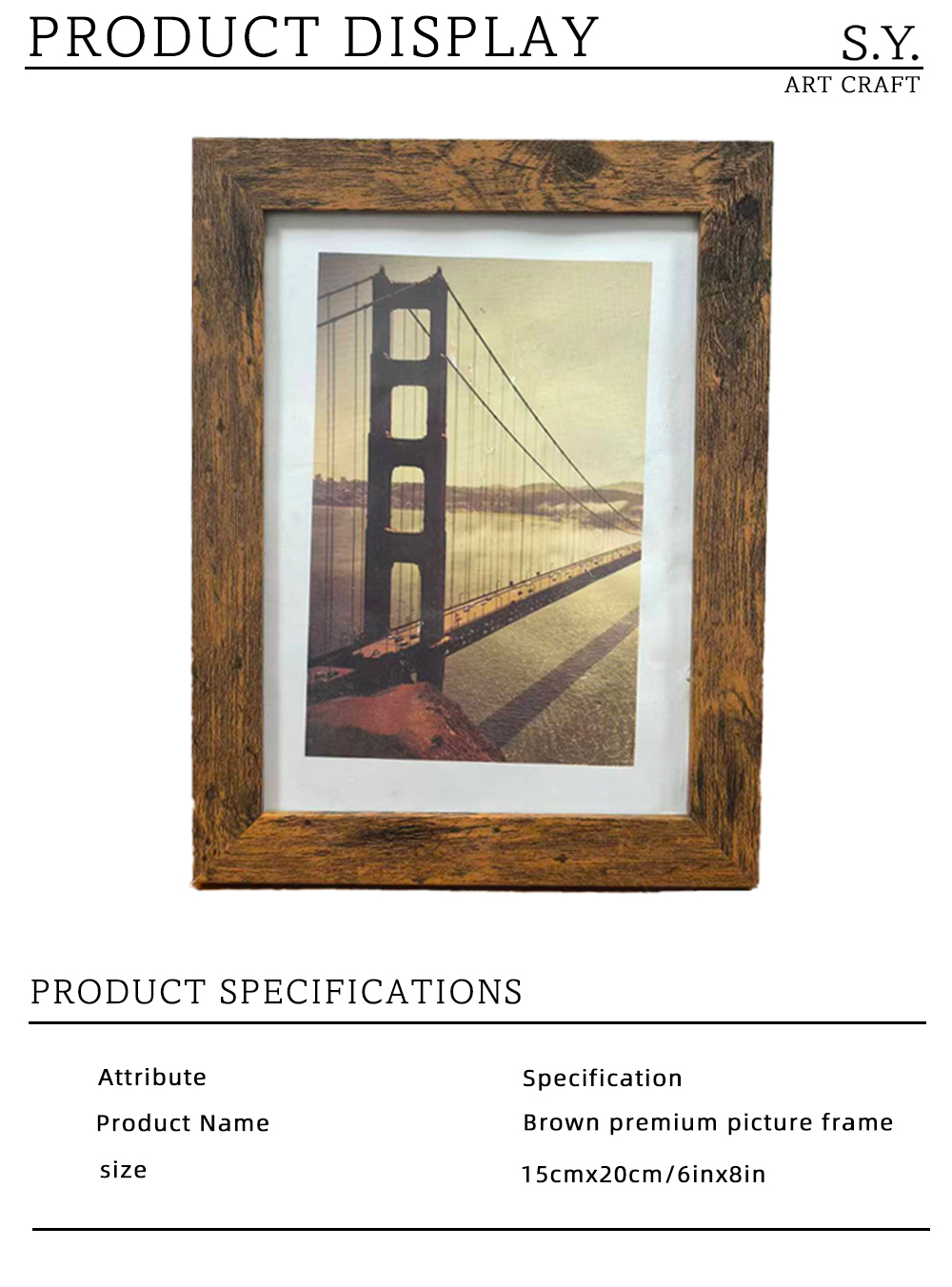 Premium Brown Vintage Wood Photo Frame X