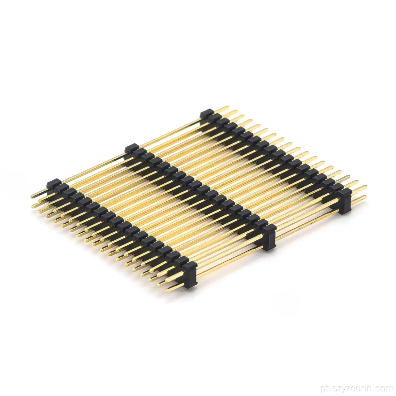 Cabeçote de pino de 2,0 mm em linha dupla reto preto