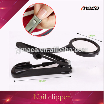2017 New design Plastic Handle Carbon Steel Nail Clipper With Magnifying