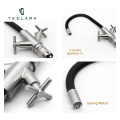 Stainless Steel 304 Double Handle Brushed Finish Kitchen Faucet