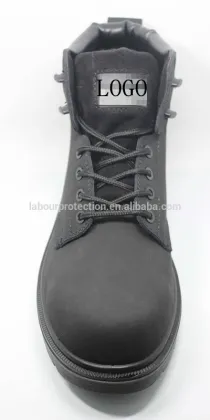 Ankle Style Black Leather Safety Boot with Composite Toe Cap