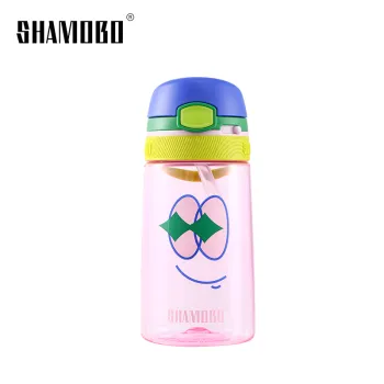 Plastic Straw Water Bottle Smiling Face