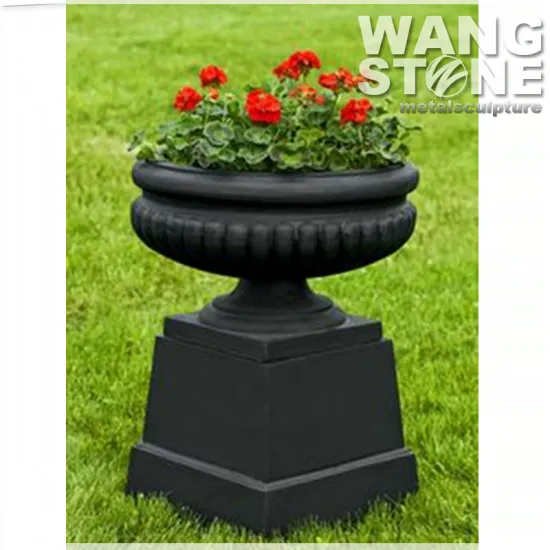 Black Natural Stone Garden Flower Pot