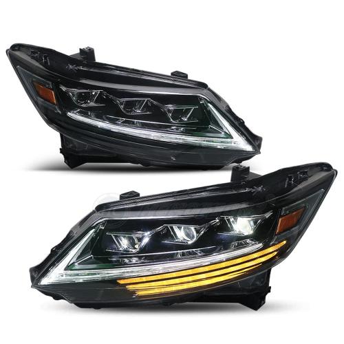 hcmotionzカーフロントランプ第5世代2013-2021ブルースタートアップアニメーションDRL LED Honda OdysseyのLEDヘッドライト