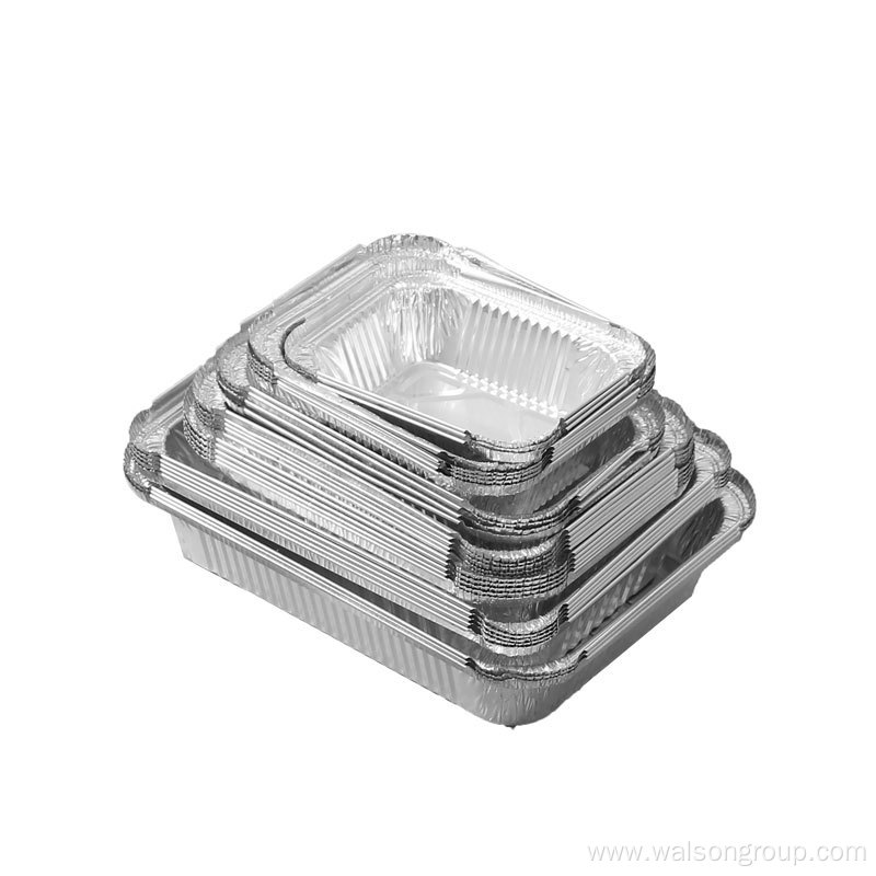 Silver Rectangular Aluminum Foil Container