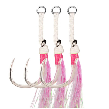 MAG 2023 New Strong 3pcs BG1-PT Single Jig for Slow Jigging, Luminous Assist, Feather Hooks
