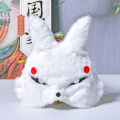 Máscara de cosplay tradicional chinesa de raposa branca de pelúcia