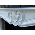 Antique-Style Ornate Fireplace Mantel with Floral Motif