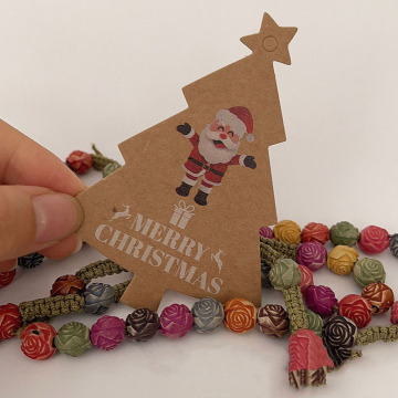 Merry Christmas Xmas Tree Decoration Etiquetas de swing - Papel de regalo de diseño de impresión personalizado Etiqueta colgante