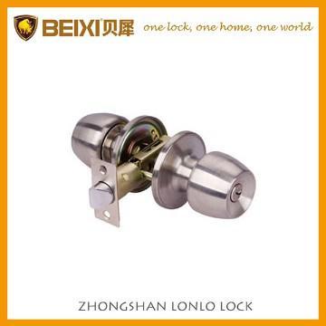 Satinless steel tubular knob brass keys bedroom door lock