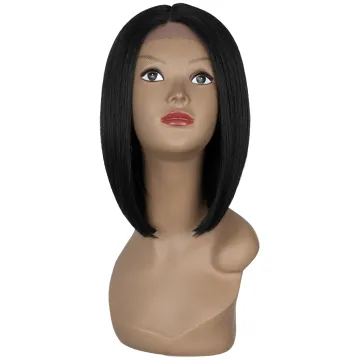 Lace Front Wigs 8 Inches Silky Straight Bob Wave Synthetic Lace Frontal wigs natural black T lace part Synthetic Hair Wigs