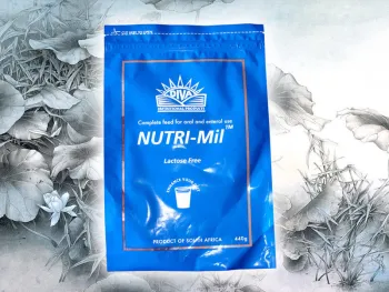 Blue Printed Laminated Foil Nutri Zipper Plastic Bags With Bottom Heat Seal Or Sewed Seal