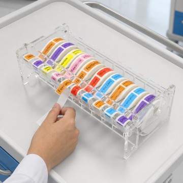 Dispensador de etiquetas acrílicas de varios rollos