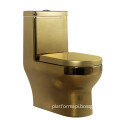 Luxury Modern One-Piece Toilet and Sinks Set in Golden Color for Budget-Friendly Home Hotels