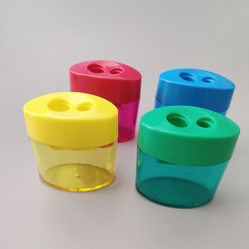 Grosir Double Holes Plastik Pensil Penajam - Persediaan Anak Manual Mini
