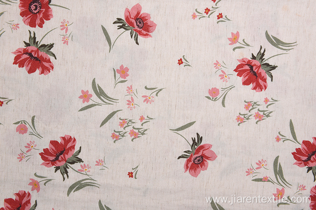 Wholesale Beige Background Flower Pattern Printed Fabrics