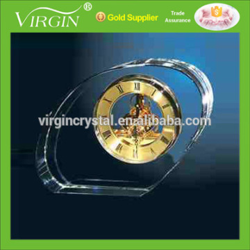 Promotional business gifts office decorations with skeleton movement crystal clock