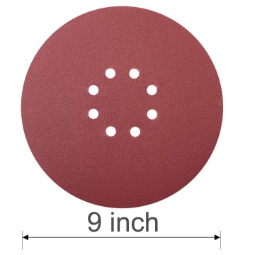 9 Inch Aluminum Oxide Hook and Loop Red Flocking Sandpaper Discs for Polishing