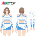 Uniformes de líderes de torcida de strass glitter personalizados