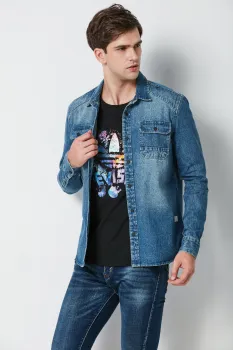Mens Cotton Denim Shirt