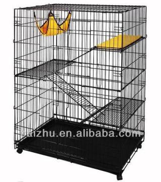 2016 China supplier 4 Level Wrouht Iron Large Indoor Cat Cage with 4 wheels