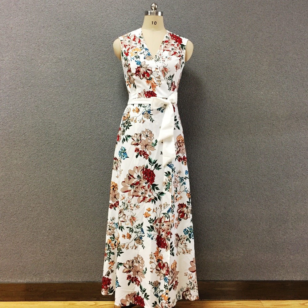 Women's polyester printed long dress