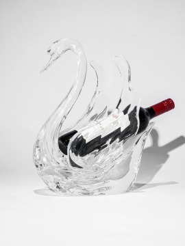 Transparent Swan Wine Bearer Crystal Bottle Bearer Hotel