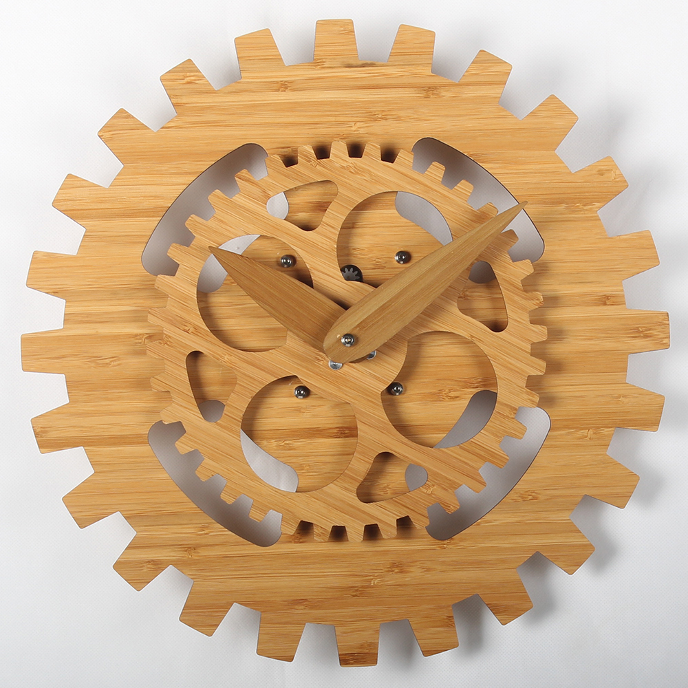 16 Inches Wooden Gear Wall Clock