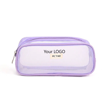 Large Capacity Grid Mesh Pencil Case with Zipper