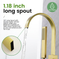 Brass Selfstanding Bathtub Filler Faucet with Hand Shower