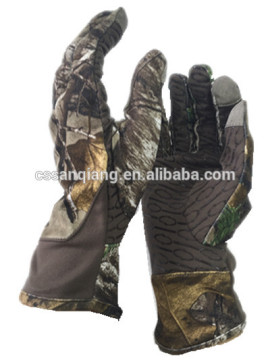 Fashion Camo Hunting Gloves/Polyester Stretch Camo printed Work Gloves
