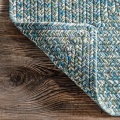 Teal colour Nuloom outdoor exterior balcony rugs