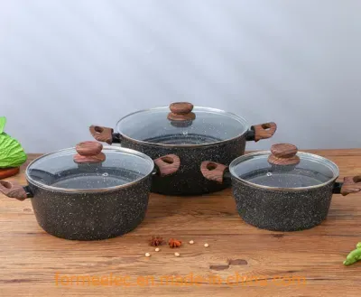 Casserole Fry Pan Saucepan Saucepot Maifan Stone Pot Set 15 Pieces Cookware Set