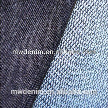 indigo terry knit denim cotton polyester rayon spandex spandex denim