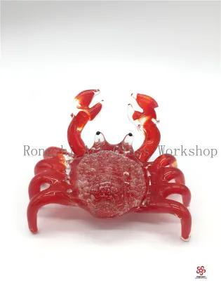 Red Crab Glass Sculpture