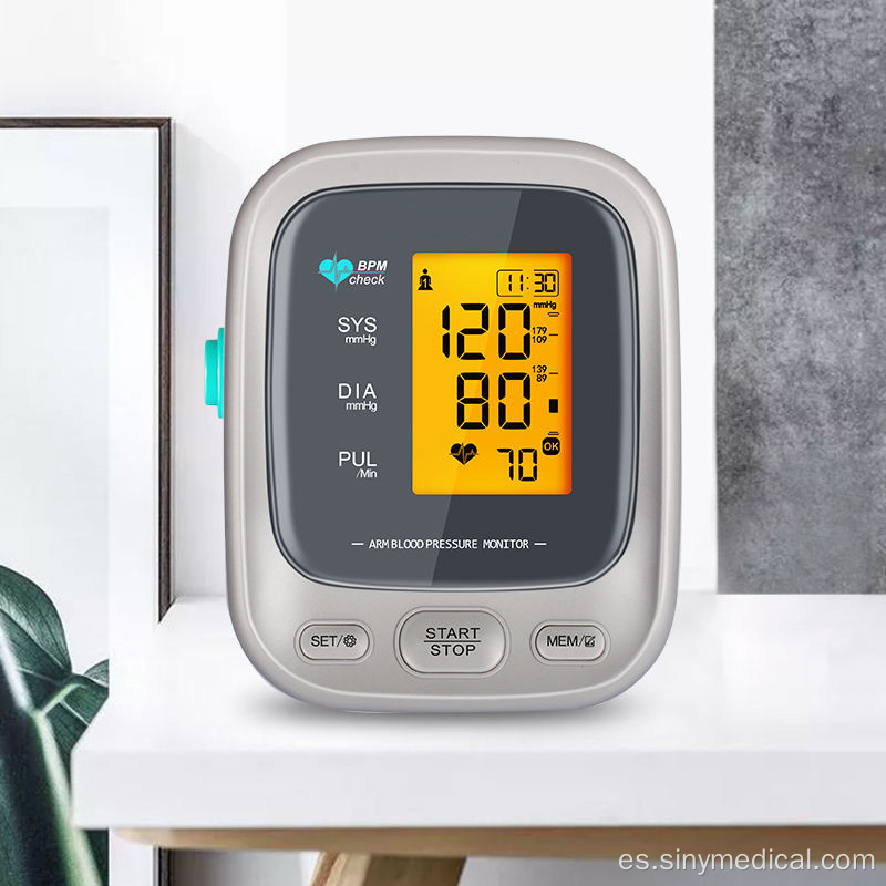 Monitor de presión arterial del brazo portátil LCD