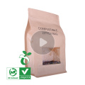 Vysoce kvalitní na vlastní tištěné balení biologicky rozložitelné blokové spodní části Kraft Paper Coffee Bags ventil
