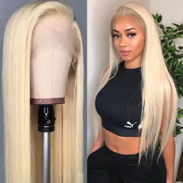 Natural Lace Front Wig 613 Blonde Human Hair Wigs, Hd Full Lace Wig With Baby Hair, Virgin Hair Wigs For Black Women