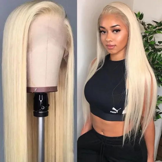 Natural Lace Front Wig 613 Blonde Human Hair Wigs, Hd Full Lace Wig With Baby Hair, Virgin Hair Wigs For Black Women