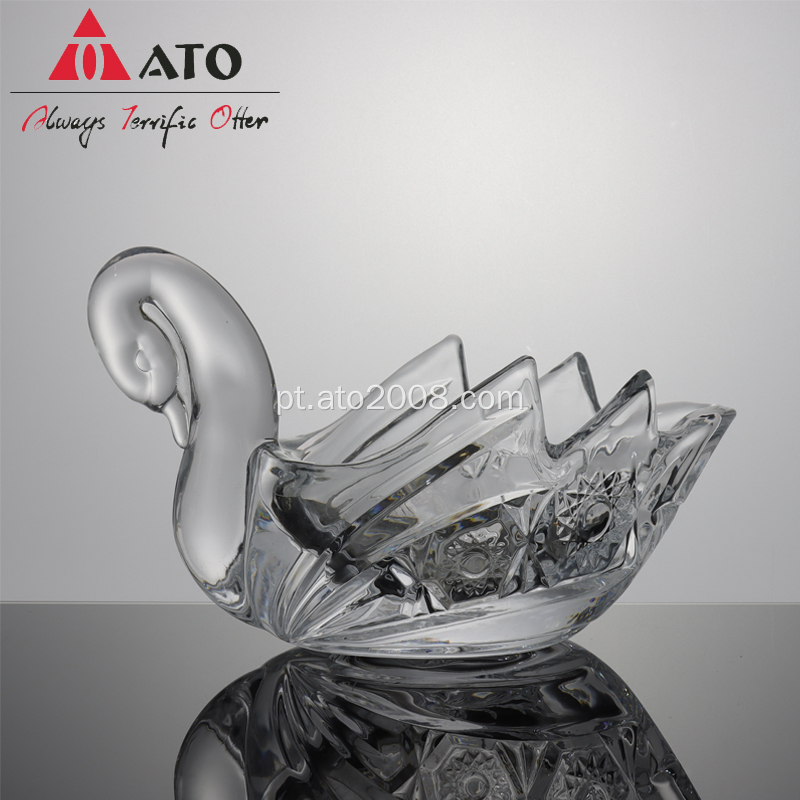 Adorável Swan Shape Glass Candy Jar decoração